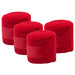 Jefers Horse Fleece Polo Wraps - Reusable Set of 4 Wraps and 1 Equine Health Record - NEWF-KIT - 4 Fleece Polo Wraps & 1 Health Record - Red - 9