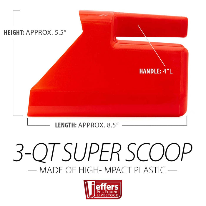Jeffers 3 Quart Super Scoop for Grain or Feed - IASM - Red - 9