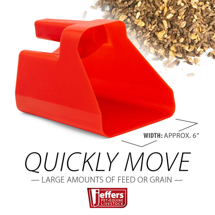 Jeffers 3 Quart Super Scoop for Grain or Feed - IASM - Red - 10