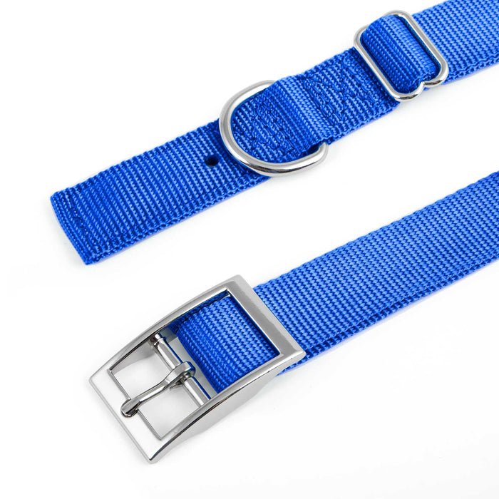 Jeffers Adjustable Nylon Dog Collar, 1"W x 14" - 24"L - SSG5 - Royal Blue - 12