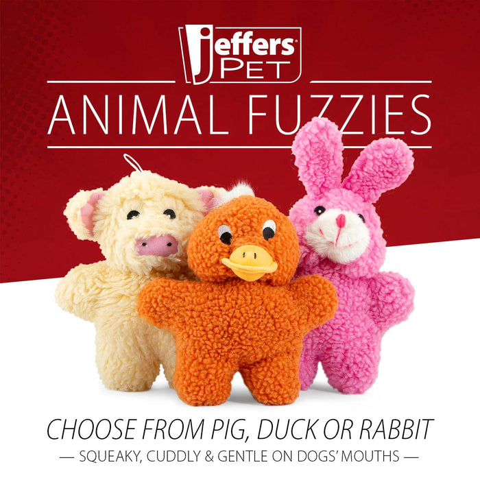 Jeffers Animal Fuzzies Plush Squeaker Dog Toys - I7J6 - Pig - 1 ct - 19