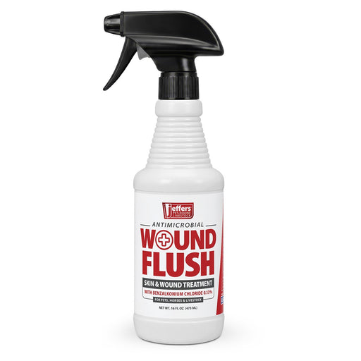 Jeffers Antimicrobial Skin & Wound Flush Spray with Aloe Vera for Pets, Horses & Livestock – 16 ounce - JEFZWG - 16 oz - 1