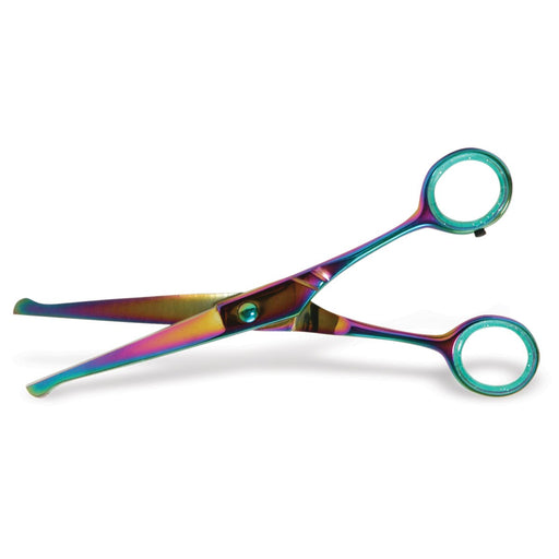 Jeffers Ball - Tip Curved Grooming Shear in Multicolored Stainless Steel, 6 1/2" - JIJA - 1