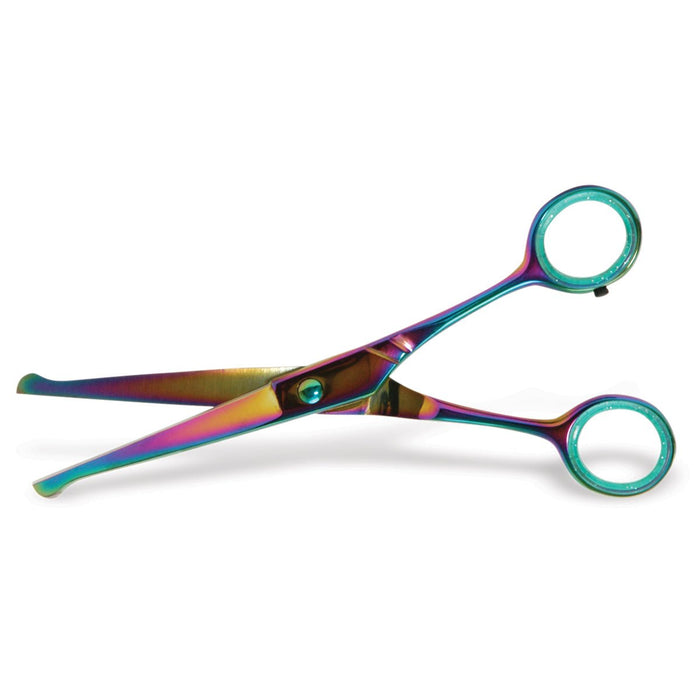 Jeffers Ball - Tip Curved Grooming Shear in Multicolored Stainless Steel, 6 1/2" - JIJA - 1