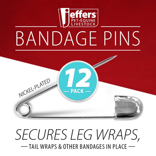 Jeffers Bandage Pins, 12 pk - IAEL - 2