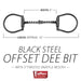 Jeffers Black Steel Offset Dee Horse Bit, Snaffle Mouth - A8GB - 3