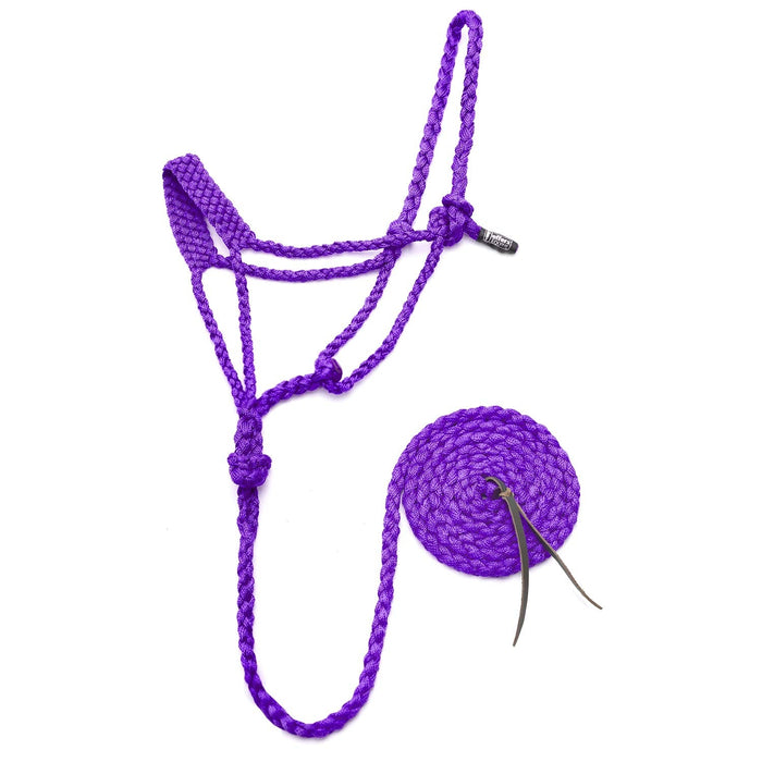 Jeffers Braided Mule Tape Halter with 10' Lead for Horses - JEF11E - Purple - Full - 24