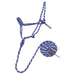 Jeffers Braided Mule Tape Halter with 10' Lead for Horses - JEF11S - Navy & Grey - Full - 44