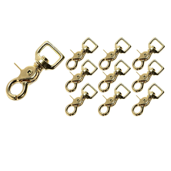 Jeffers Brass Trigger Snap with Square Swivel Eye - IAAF-10 - 5/8" x 2 - 1/2" - 10 Pack - 8