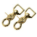 Jeffers Brass Trigger Snap with Square Swivel Eye - IAAF-2 - 5/8" x 2 - 1/2" - 2 Pack - 5