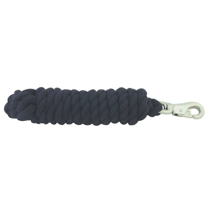 Jeffers Colorful Cotton Horse Lead Ropes with Nickel - Plated Bull Snap, 10' L - IARC - Black - 2