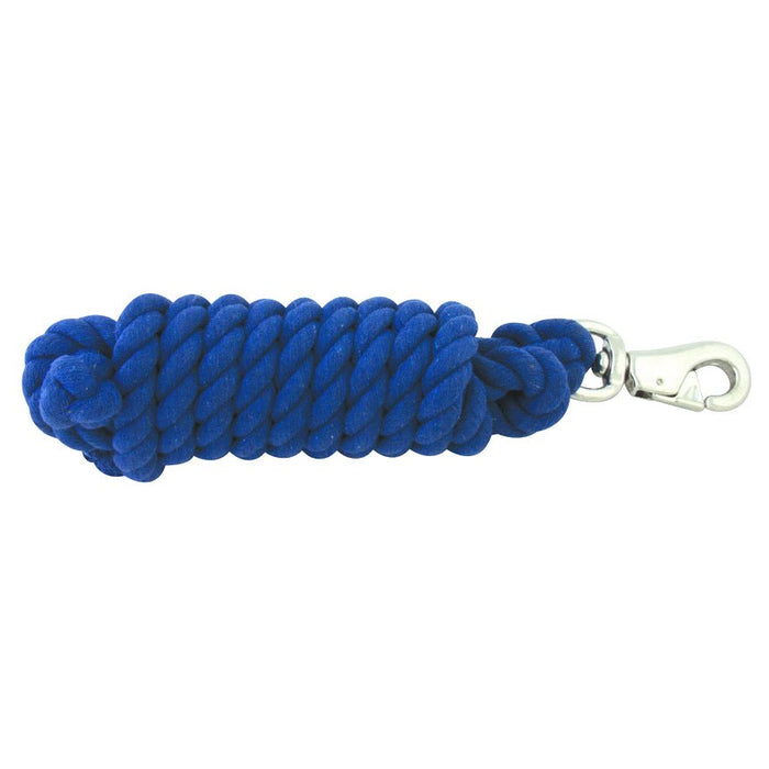 Jeffers Colorful Cotton Horse Lead Ropes with Nickel - Plated Bull Snap, 10' L - IARE - Blue - 4
