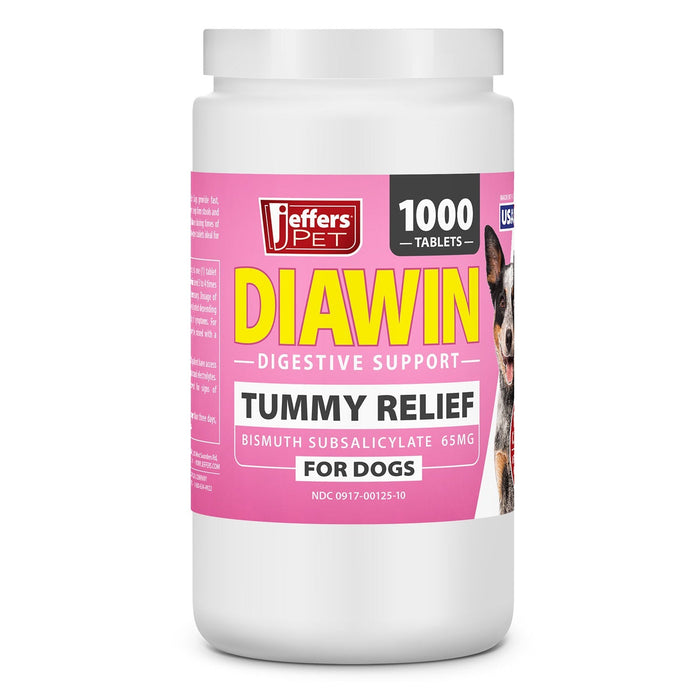 Jeffers Diawin Digestive Support for Dogs – Bismuth Tummy Relief for Diarrhea - JEFBB4 - 1000 Tablets - 3