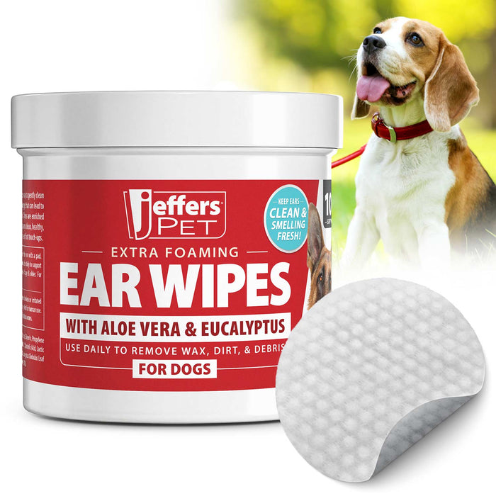 Jeffers Dog Ear Cleaning Wipes, 100 ct - JEFZWD - 5.9 oz - 100 Pack - 1