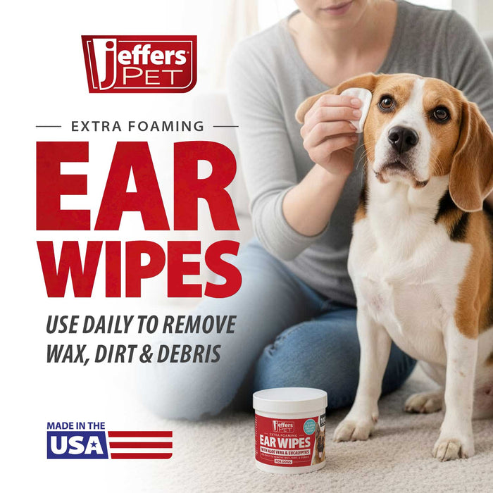 Jeffers Dog Ear Cleaning Wipes, 100 ct - JEFZWD - 5.9 oz - 100 Pack - 3