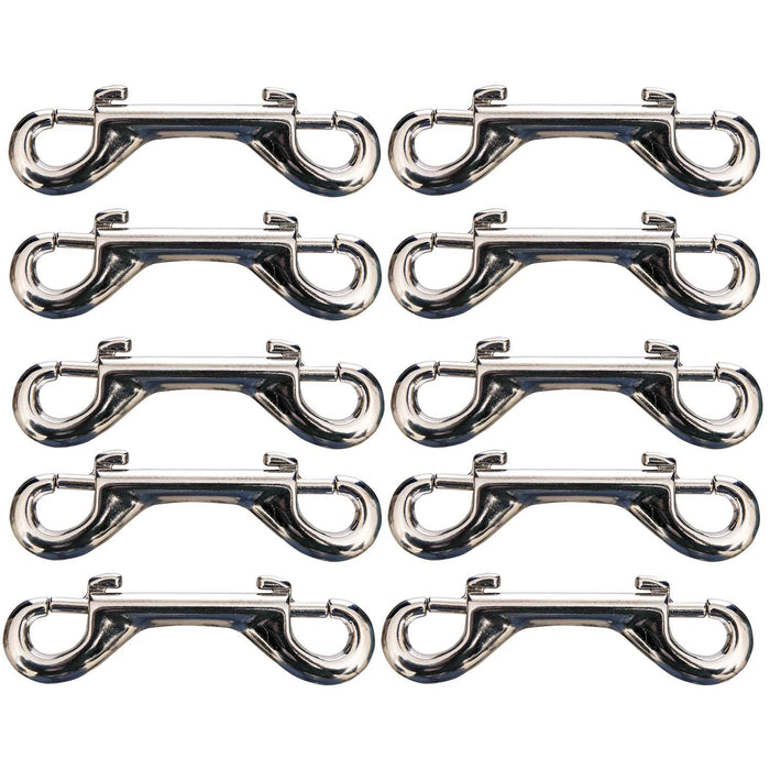 Jeffers Double End Bolt Snaps - IABL-10 - Nickel - plated - 4" - 10 Pack - 10