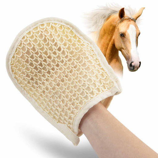 Jeffers Double - Sided Sisal/Microfiber Face Grooming Mitt for Horses - IA2A - 1