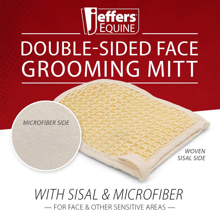 Jeffers Double - Sided Sisal/Microfiber Face Grooming Mitt for Horses - IA2A - 3