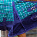 Jeffers Economy 600 Denier Plaid Medium - Weight Standard Neck Horse Turnout Blanket, 240 g - GAGWH - Teal/Purple Plaid - 87 in - 3