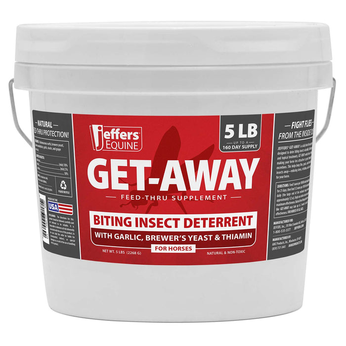 Jeffers Equine GET-AWAY Feed-Thru Biting Insect Deterrent Supplement for Horses - AXJB - 5 lbs - 7