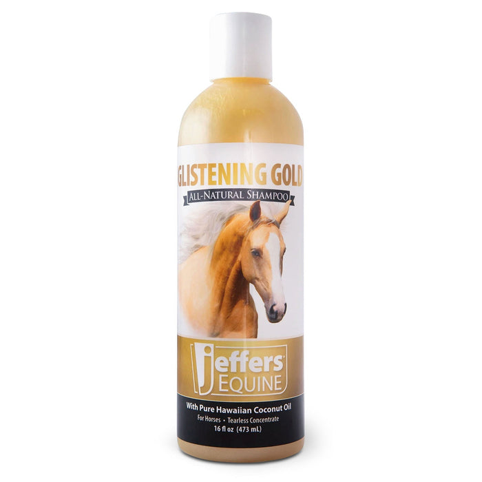 Jeffers Equine Glistening Gold All - Natural Tearless Horse Shampoo with Pure Hawaiian Coconut Oil - TZG1 - 16 oz - 1
