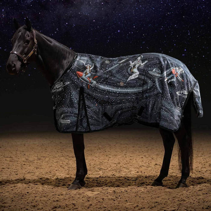 Jeffers Expression 1200 Denier Standard Neck Turnout Horse Blanket, 240 Gram - JEFCF1 - PreSale Cosmic Cowgirl - 66" - 1