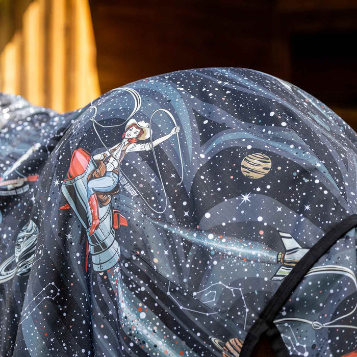 Jeffers Expression 1200 Denier Standard Neck Turnout Horse Blanket, 240 Gram - JEFCF1 - PreSale Cosmic Cowgirl - 66" - 5
