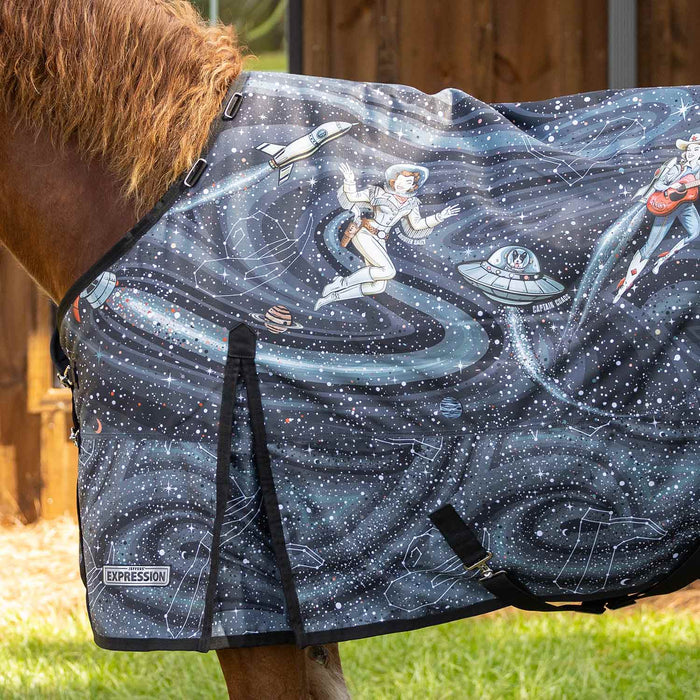 Jeffers Expression 1200 Denier Standard Neck Turnout Horse Blanket, 240 Gram - JEFCF1 - PreSale Cosmic Cowgirl - 66" - 3