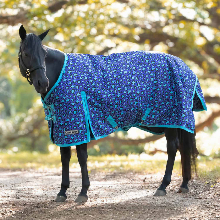 Jeffers Expression 1200 Denier Standard Neck Turnout Horse Blanket, 240 Gram - JEFCF9 - Maya Cheetah - 66" - 6
