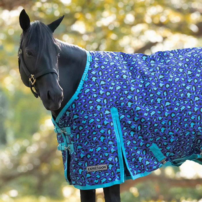 Jeffers Expression 1200 Denier Standard Neck Turnout Horse Blanket, 240 Gram - JEFCF9 - Maya Cheetah - 66" - 7
