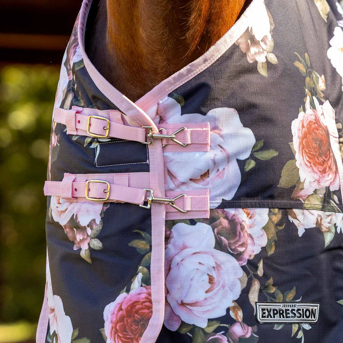 Jeffers Expression 1200D Draft Horse Turnout Blanket, 240 g | Waterproof, Breathable & Safe Design - JEF2UZ - Rose Garden - 87" - 7