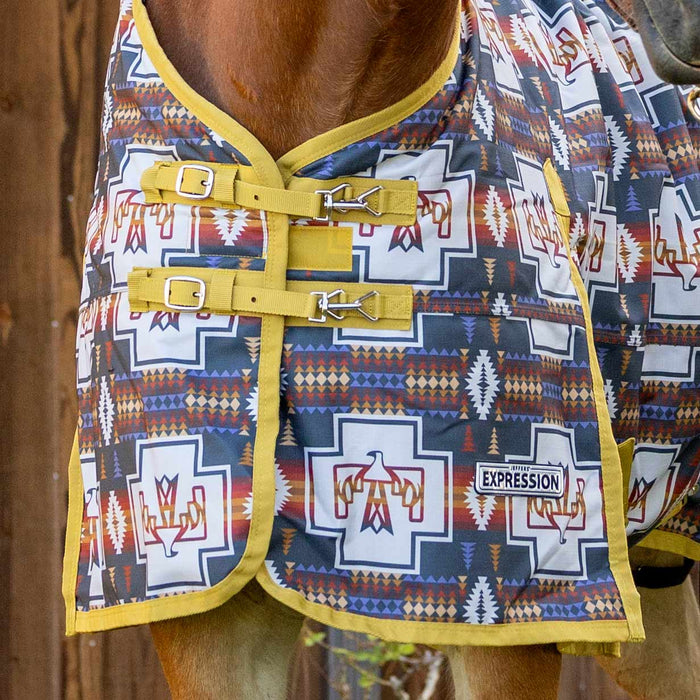 Jeffers Expression 1200D Draft Horse Turnout Blanket, 240 g | Waterproof, Breathable & Safe Design - JEFCHP - PreSale Thunderbird - 87" - 19