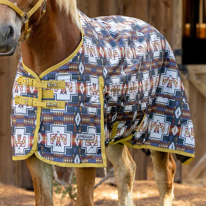 Jeffers Expression 1200D Draft Horse Turnout Blanket, 240 g | Waterproof, Breathable & Safe Design - JEFCHP - PreSale Thunderbird - 87" - 18
