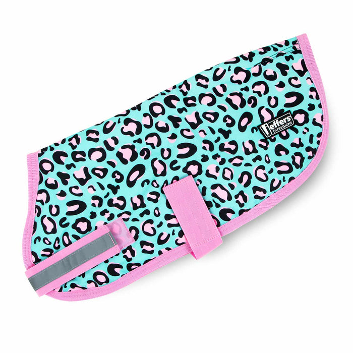 Jeffers Expression 600D Waterproof Ripstop Dog Coat, 240 Gram - JEF2GZ - Party Cheetah - 16" - 4
