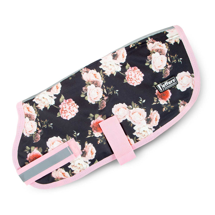 Jeffers Expression 600D Waterproof Ripstop Dog Coat, 240 Gram - JEF2HK - Rose Garden - 16" - 19