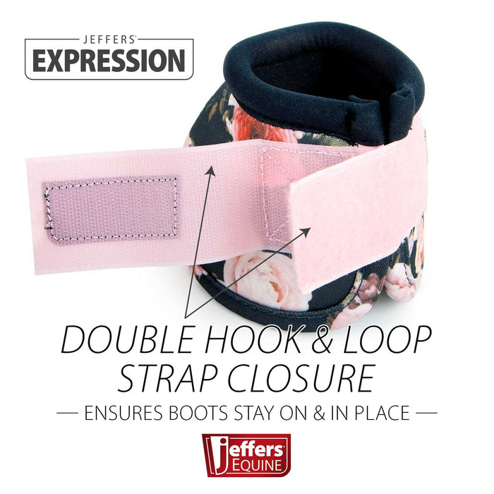 Jeffers Expression No - Turn Bell Boots for Horses, Pair - JEF2LW - Rose Garden - Medium - 2 ct - 5