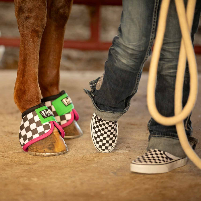 Jeffers Expression No - Turn Bell Boots for Horses, Pair - JEF2LY - Skater Cowgirl - Medium - 2 ct - 9