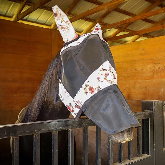 Jeffers Expression Deluxe Mesh Horse Fly Mask with Ears and Nose - JEF2QV - Rose Garden - Cob - 6