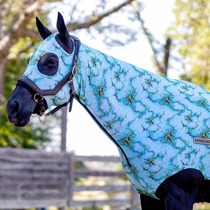 Jeffers Expression Lycra Hood for Horses - JEF2YW - PreSale Bisbee Blue - Cob - 12
