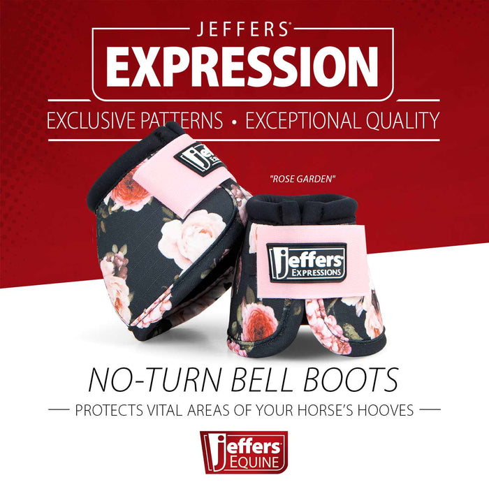 Jeffers Expression No - Turn Bell Boots for Horses, Pair - JEF2LW - Rose Garden - Medium - 2 ct - 3