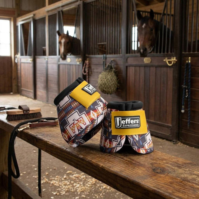 Jeffers Expression No-Turn Bell Boots for Horses, Pair, Nylon - JEF2XV - Thunderbird - Medium - 2 ct - 33