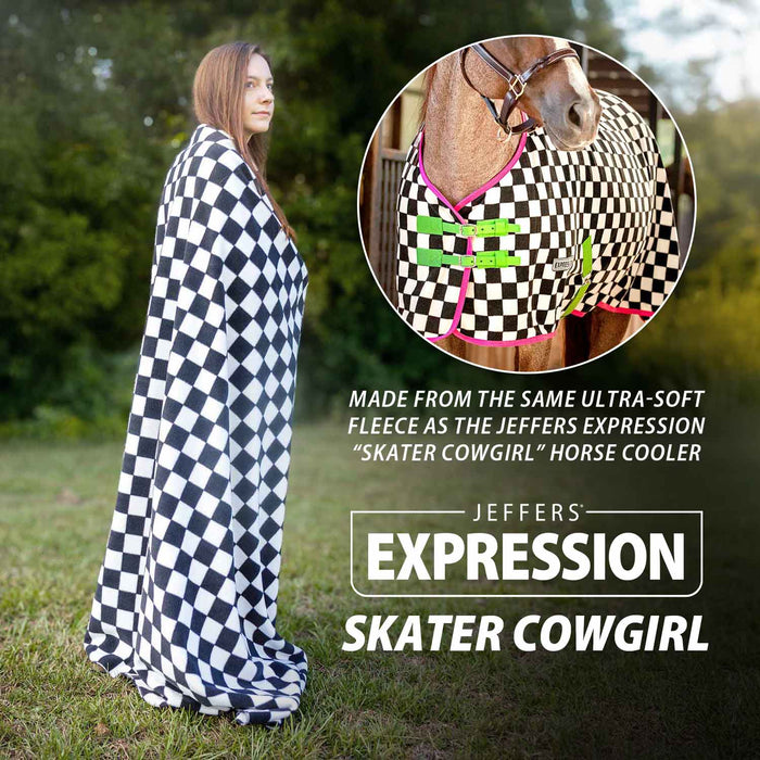 Jeffers Expression Oversized Fleece Throw Blanket, 60" x 84" - JEF2KQ - Skater Cowgirl - 22