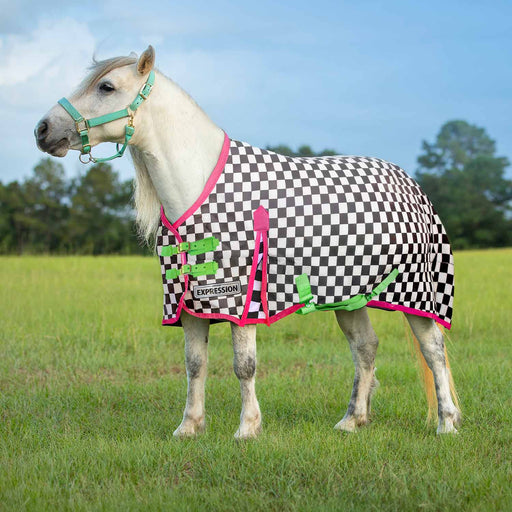 Jeffers Expression Pony 1200 Denier Medium Weight Standard Neck Turnout Blanket, 240g Fill - JEF2VH - Skater Cowgirl - 39" - 1