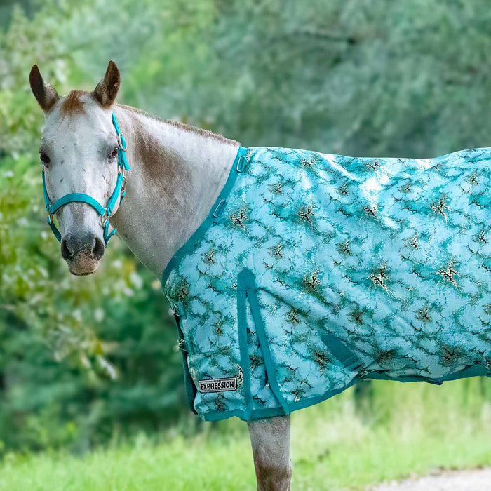 Jeffers Expression Pony 1200 Denier Medium Weight Standard Neck Turnout Blanket, 240g Fill - JEFCHV - PreSale Bisbee Blue - 39" - 8