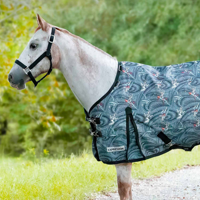 Jeffers Expression Pony 1200 Denier Medium Weight Standard Neck Turnout Blanket, 240g Fill - JEFCJ6 - PreSale Cosmic Cowgirl - 39" - 2