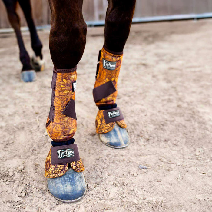 Jeffers Expression Protective Boots for Horses - JEF2X5 - Bloomin' Toolin' - Small - 2 ct - 13