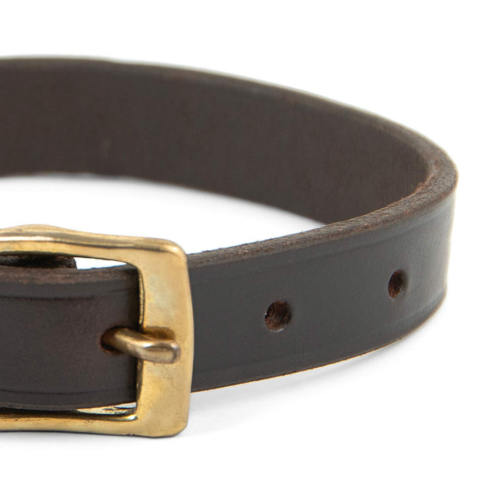 Jeffers Flat Latigo Leather Dog Collar with Brass Hardware - 8M02 - 9" - 5/8" W - 5