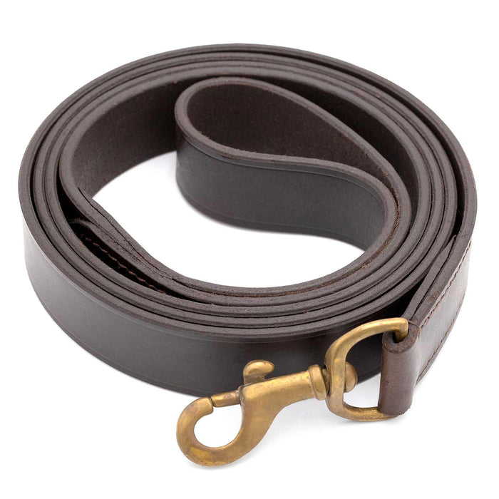 Jeffers Flat Leather Dog Leash with Hand Strap Handle, 6'L - 8M0E - 3/4"W x 6'L - 1