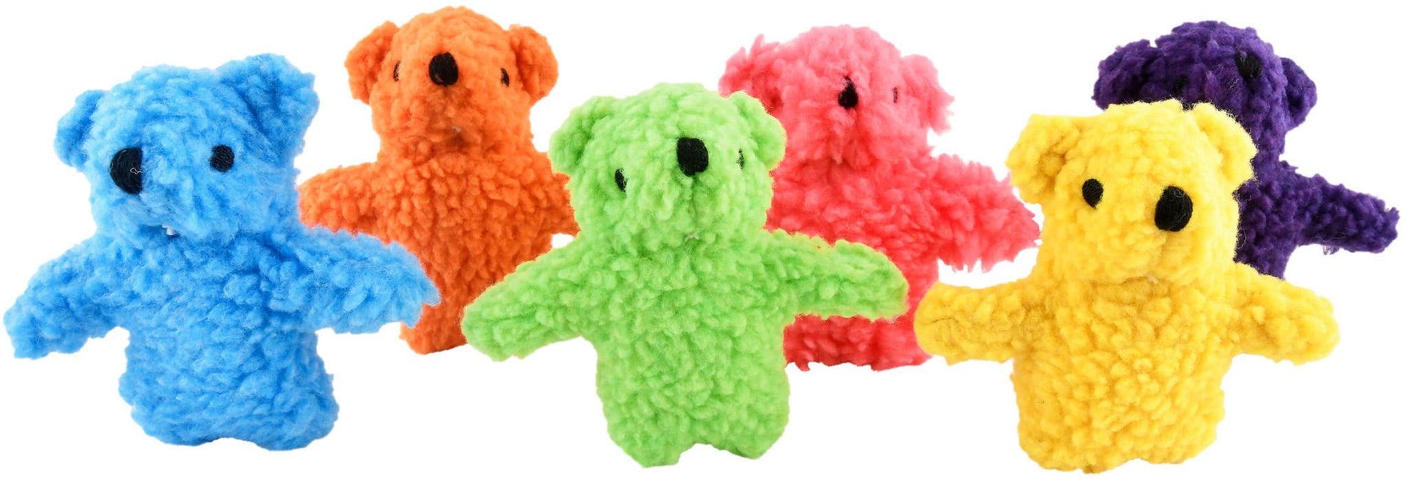 Jeffers Fleecy Bear Plush Squeaker Dog Toys - I7BA - 5" - 6 pk - Assorted - 1