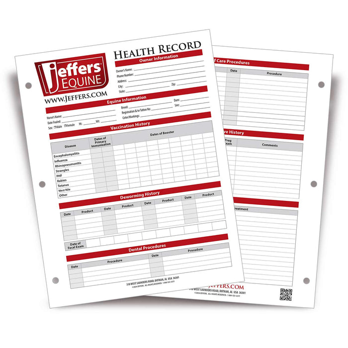 Jeffers Horse Health Records - JVH1 - Single Pack - 1